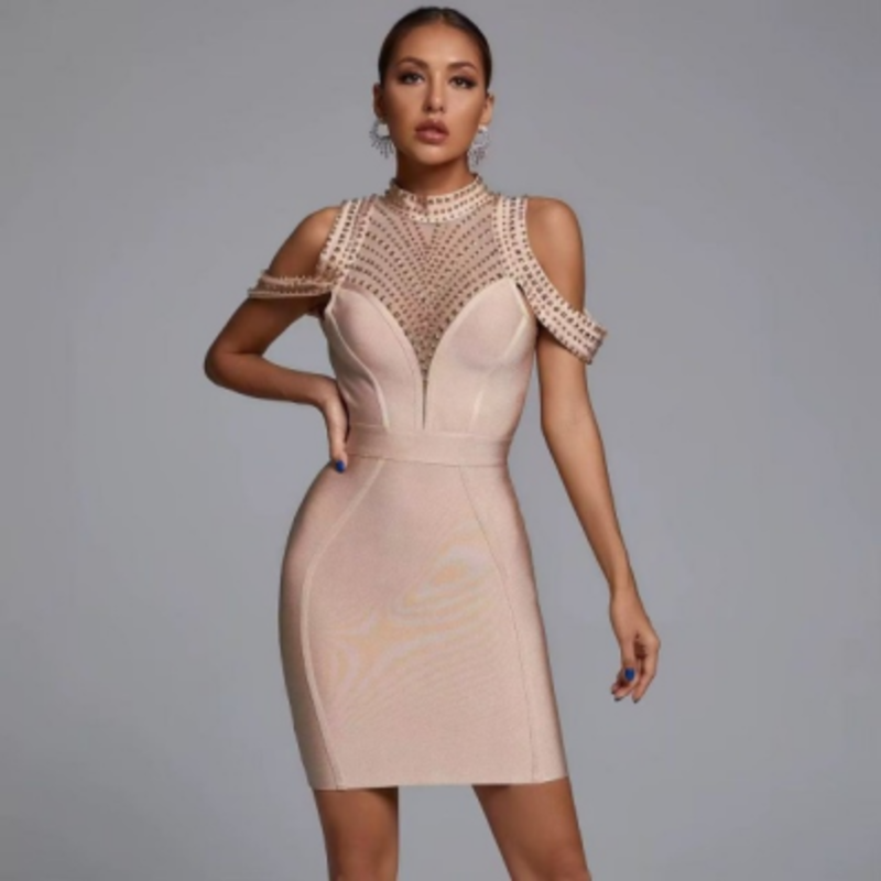 Bandage en tricot d\'été rayures spaghetti, robes de robes sans bretelles sans bretelles
